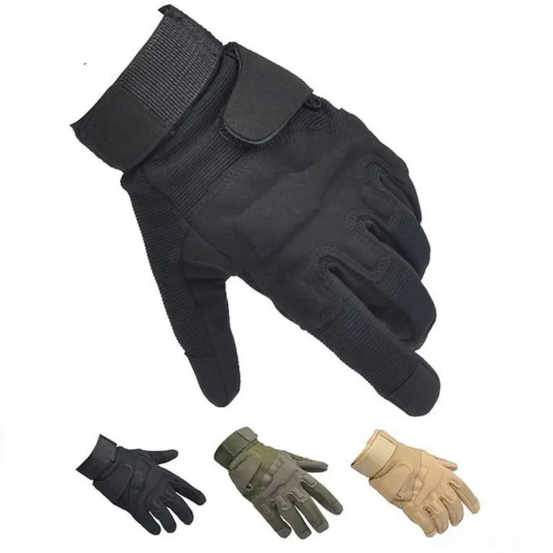 

Outdoor Tactical Gloves Hunting Hiking Fishing Microfiber Material Airsoft Full Finger Type Gloves Black Green Tan Color