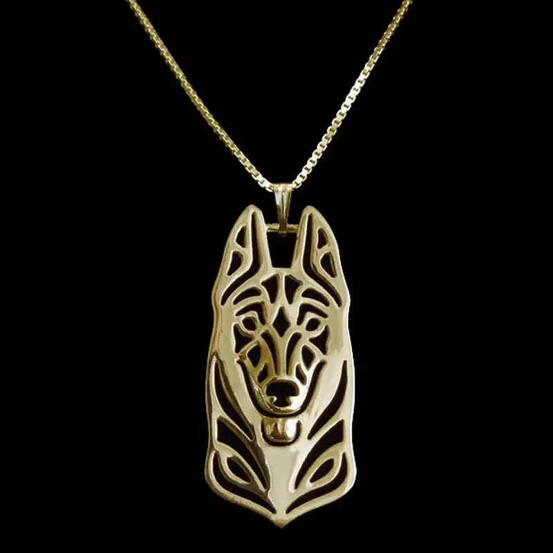 Women\'s Metal Chain Dog Shaped Necklaces Lovers\' Belgian Malinois Dog Necklaces Drop Shipping