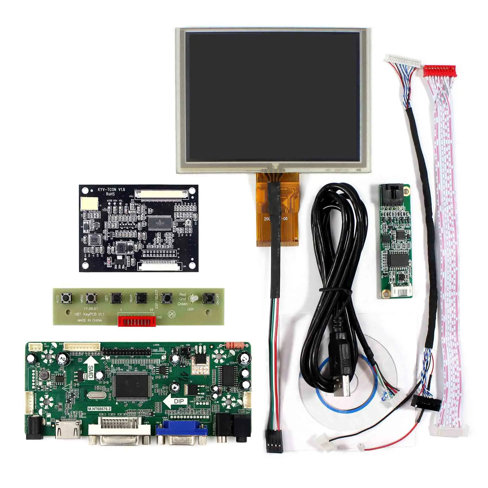 HD MI DVI VGA Audio Lcd Controller Board M.NT68676 5inch ZJ050NA-08C 640x480 Lcd With Touch Panel