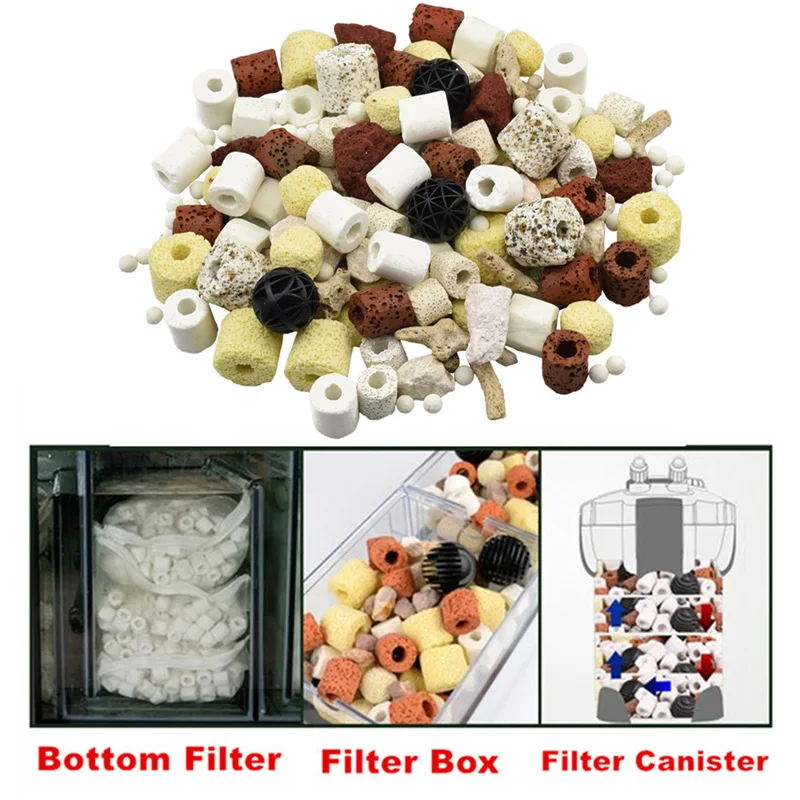 Aquarium Bio Filter Media Ceramic Porous Biochemical Filter Balls Fish Tank Nitrifying Bacteria Ring House For Water Cleaning