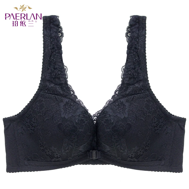 PAERLAN Wire Free Front Closure Lace Female Seamless Bra Sexy In the Summer Small Breasts Thick Push Up Vest Underwear Women