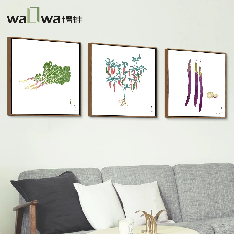 Wall frog vegetarian remember the simplicity of modern living room wall painting decorative painting background of new Chinese r