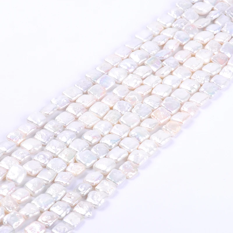 1pack/lot 10*11mm AA quality white square Natural freshwater Pearl Loose Beads DIY for Jewelry bracelet necklace