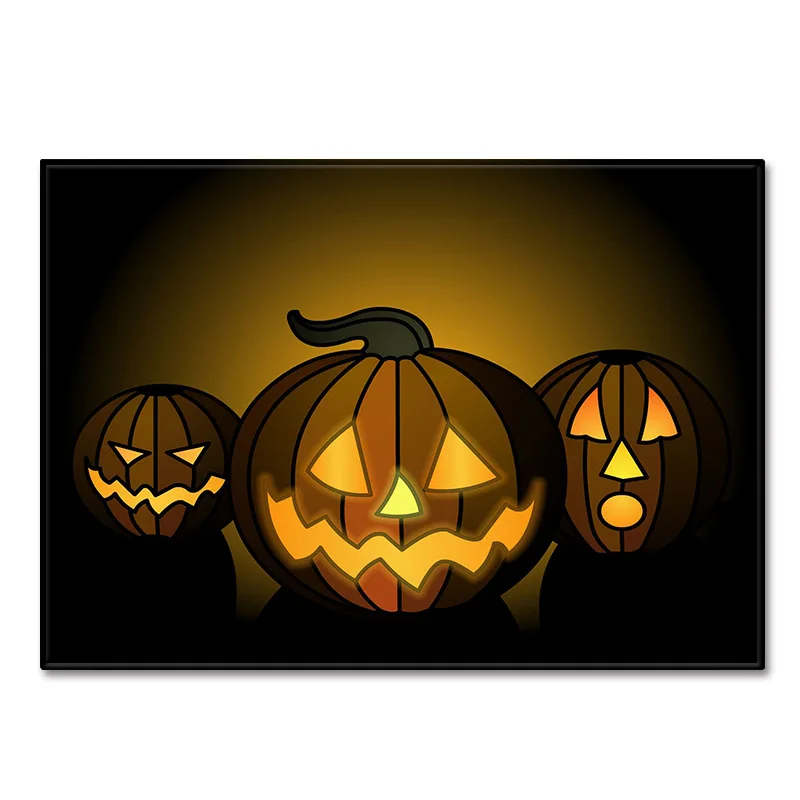 Horror Halloween Pumpkin head Decor Floor Mat Home Area Rugs Kitchen Absorbent Antiskid Rug Bedroom Carpets For Living Room