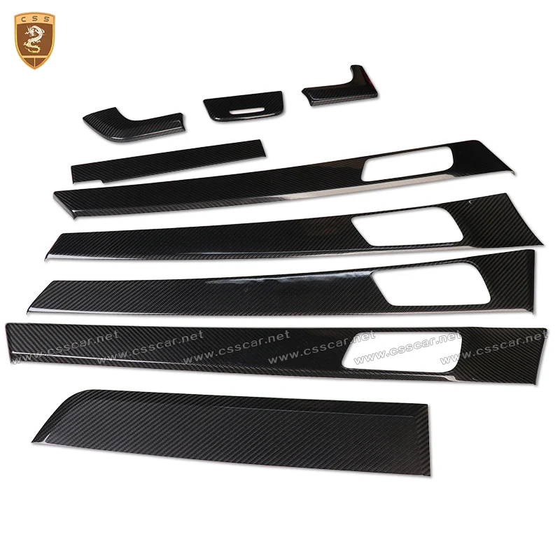 10 pcs/Set Carbon Fiber Interior Trim For Porsche Panamera 2017 2018 Auto Decoration Trim Car Styling Accessories