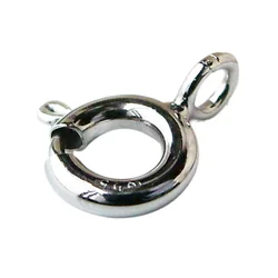 925 Sterling Silver Spring Ring Clasp with Open Jump Ring, 5-8mm Spring Ring Clasps with Open Ring For Jewelry Making Findings