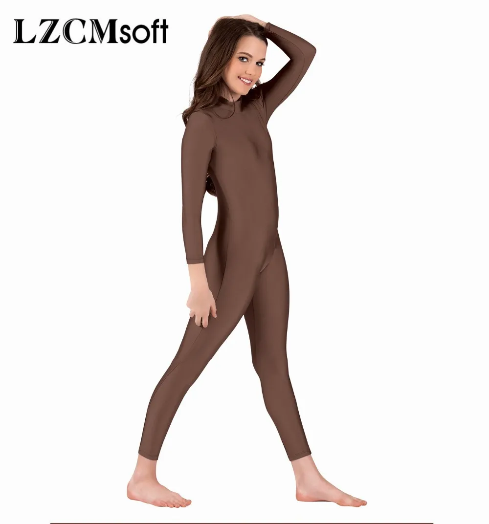 LZCMsoft-Unitards à manches longues pour enfants, combinaisons complètes pour tout-petits, vêtements de danse sur scène en spandex, danse de ballet pour filles