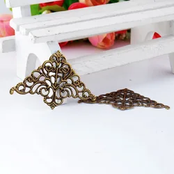 Retail 10Pcs Antique Bronze Filigree Wraps Connectors Metal Crafts Gift Decoration DIY Findings 5x3.2cm F0425