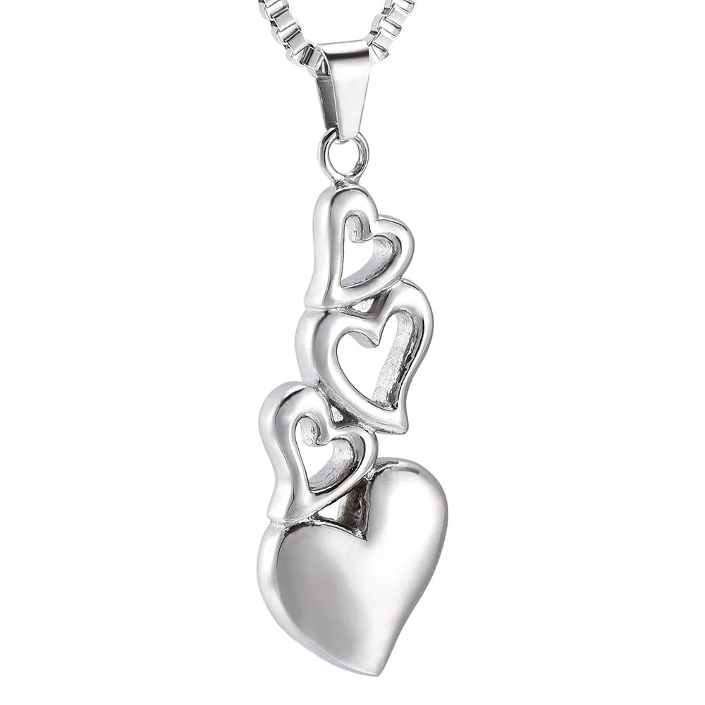 Cremation Heart Keepsake Necklaces Full of Love Memorial Heart Stainless Steel Ashes Urn Pendant Jewelry Loving You My Girl