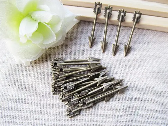 80pcs Antique Silver tone/Antique Bronze Arrow Connector Pendant Charm/Finding,Bracelet Charm,Necklace Charms