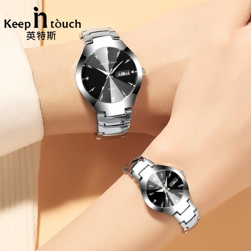 

KEEP IN TOUCH Fashion Simple Men&Women Watches Alloy Quartz Couple Watches Luminous Waterproof Couple clock relogio masculino