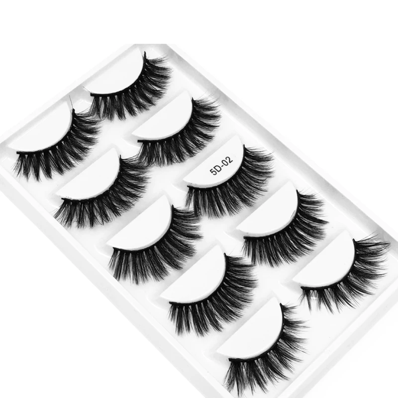 NEW 5 Pairs Mixed Styles 3D Mink Hair False Eyelashes Handmade Natural Long Eyelash Wispy Fluffy Multilayer Lashes Reusable