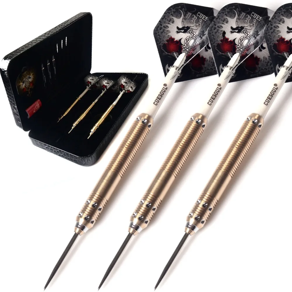 CUESOUL 21/23/25 Grams Deluxe Brass Steel Tip Darts Set  Dragon Series