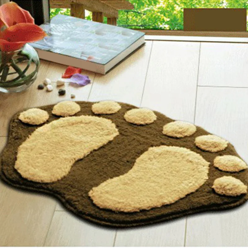 5 colors Cute Footprints Big Feet Bath Mats Pads Cartoon Style Toilet Non-slip Rug for Bathroom carpet floor