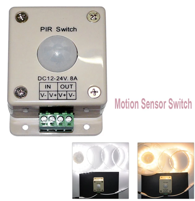 Durable Material LED Lighting Motion Sensor Switch 12-24V DC Infrared PIR Light ON OFF used for 5050 3528 5630 2835 single color