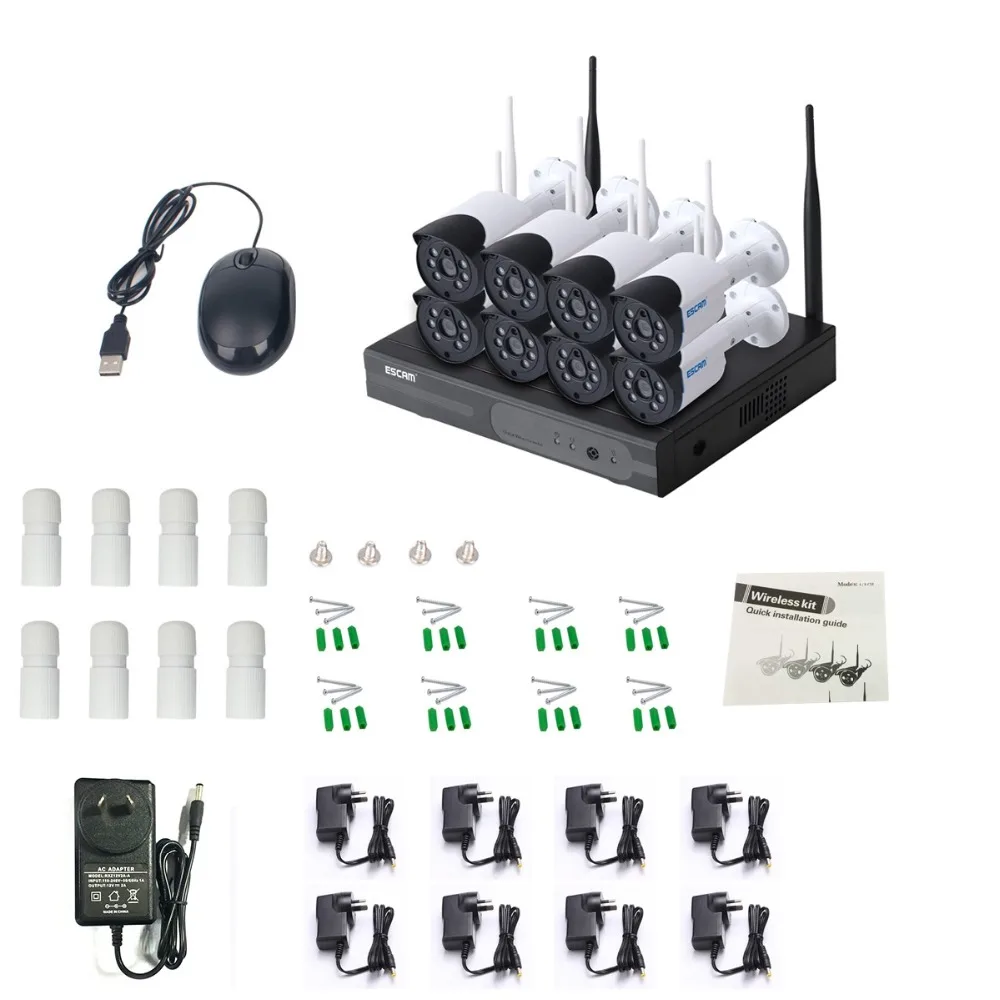 ESCAM WNK804 8ch 720 P Wireless NVR kit Outdoor IR