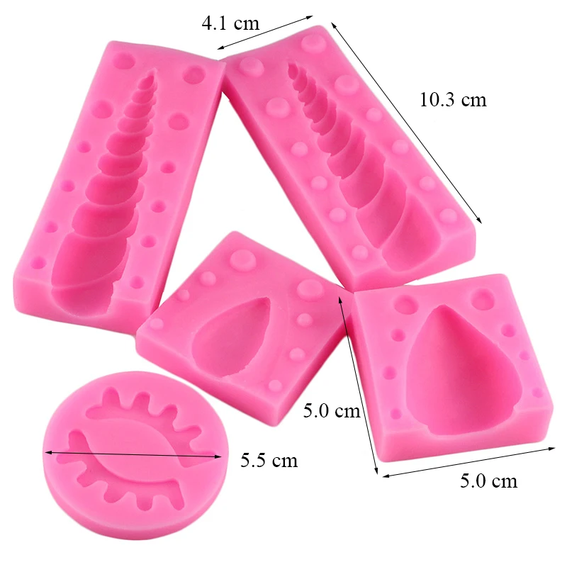 7pcs Unicorn Horn Ears Eyelash Silicone Mold Form Cake Decorating Tools Chocolate Gumpaste Sugarcraft Baking Confectionery Tool