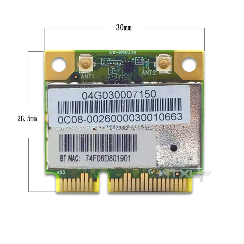 Atheros AR5B195 for AzureWave AW-NB037H half MINI PCI-E Wifi 150Mbps + Buletooth 3.0 Network Card