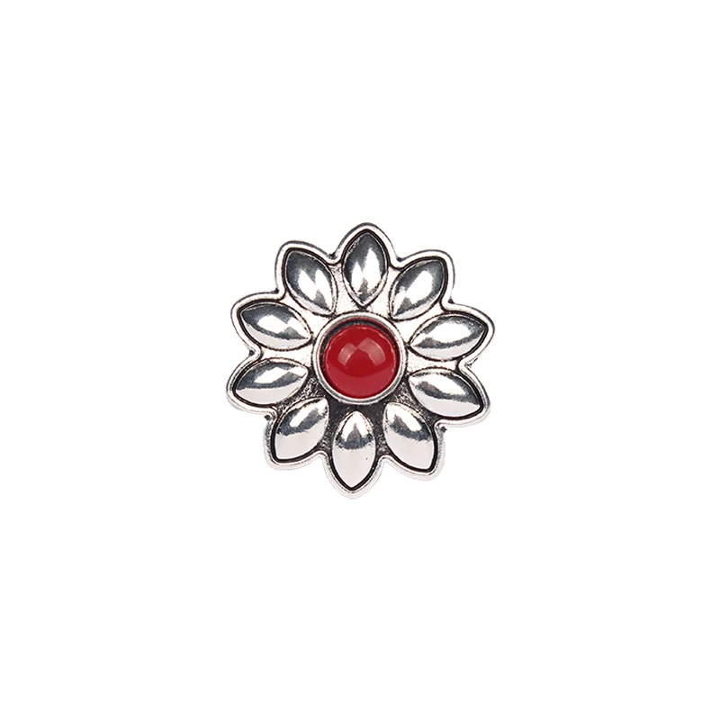 3pcs/lot 30MM Retro Zinc Alloy Charms Cherry Flowers  Concho Button Pendant For DIY Jewelry Bags Accessories