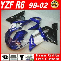 Cheap fairing for YAMAHA YZF R6 98 99 00 01 02 good quality plastic parts yzf-r6 fairings kits 1998 1999 2000 2001 2002 kit