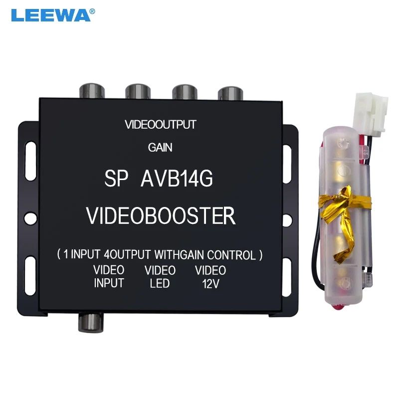 

LEEWA 12V Auto Car 1 to 4 Output Video Spliter Signal Part For DVD/LCD/TV Monitor Display #CA4499