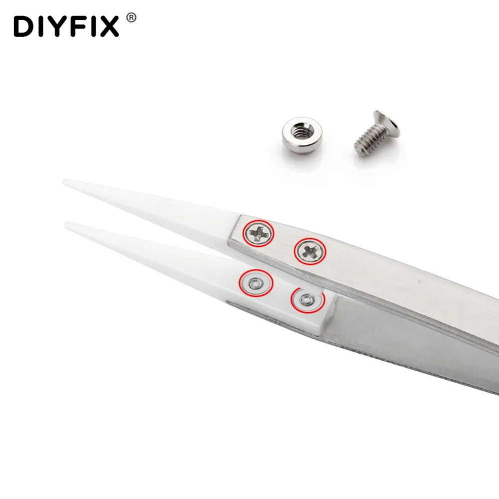 DIYFIX śruby nakrętki śruba do pincety ceramicznej zestaw asortymentowy element mocujący śruba ze stali nierdzewnej nakrętka