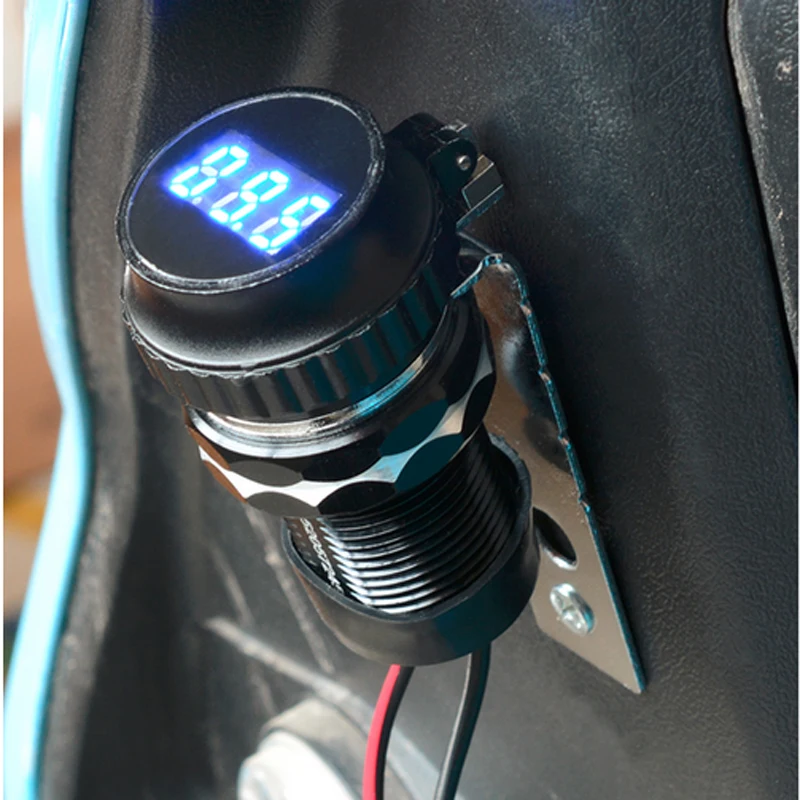 WUPP 12V Waterproof Motorcycle Automobile USB Charger Socket with Voltmeter,Motorcycle Digital VoltmeterUSB Port Adapter Charger