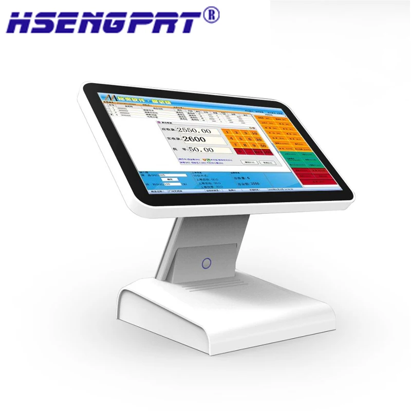 

Single Screen all in one pos system 15 inch POS Cash Register Support to Run any restarant Software HS-B156