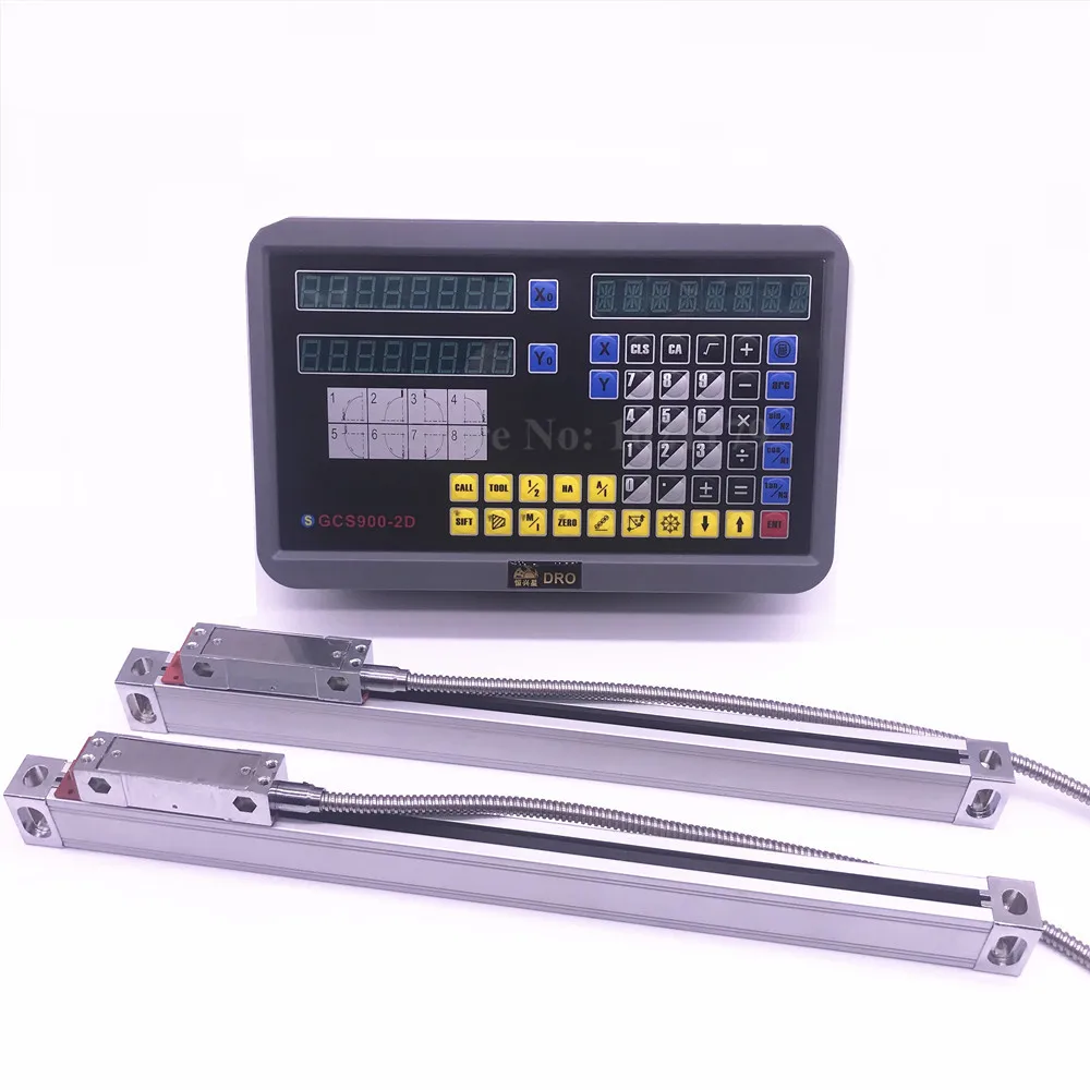 Milling Lathe 2 Axis DRO kit GCS900-2D Two Axes DRO Digital Readout Display And 0.001mm 0.005mm 5VDC Linear Scale Linear Encoder