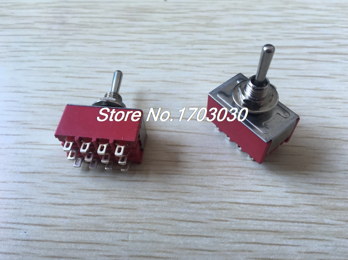 2pcs 6A/125VAC 2A/250VAC 12 Pin 4PDT ON/ON 2 Position Mini MTS-402 Toggle Switch