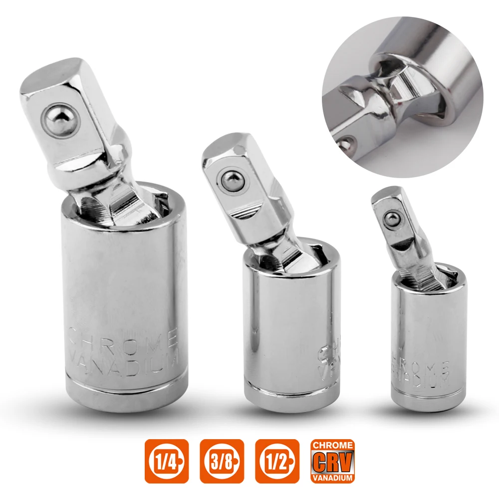 Acciaio Al cromo Vanadio Set Giunto Universale Ratchet Angolo di Barra di Estensione Presa Adattatore 1/4 "3/8" 1/2"