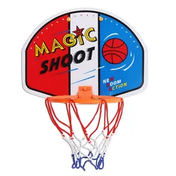 Aro de entrenamiento deportivo de baloncesto para niños, juego de Mini aro de plástico para interiores, tablero colgante, 27x21cm