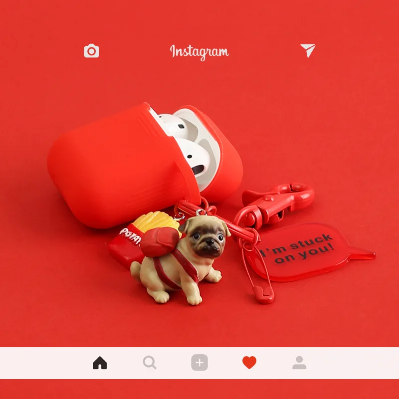 Funda de silicona con diseño de perro para apple AirPods Pro 2, carcasa de auriculares para Airpods 1/2/3, caja de carga, llavero de dibujos animados
