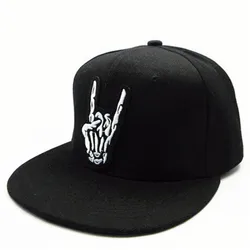 LDSLYJR skull gesture embroidery cotton Baseball Cap hip-hop cap Adjustable Snapback Hats for men and women 67