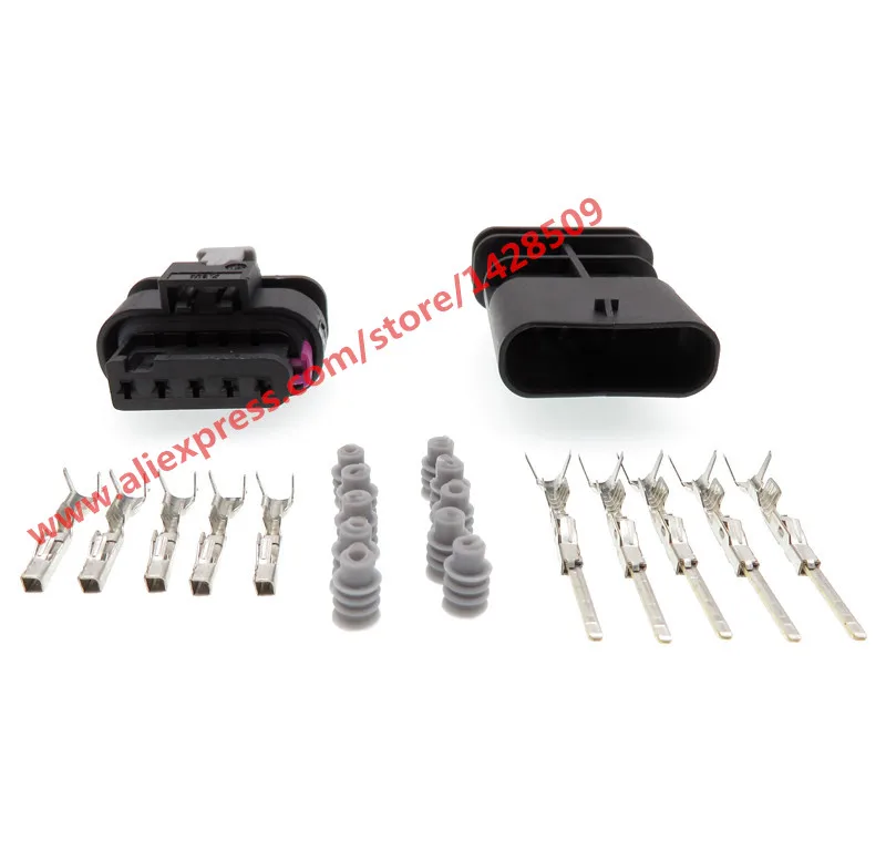 20 Sets Tyco Amp 5 Pin Female Male Motorcycle Electric Connectors Sealed Waterproof Auto Plug 1-1718806-1 / 4F0 973 705