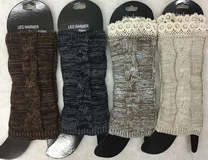 

Women Twist Knitted Boot Cuffs Toppers Boot Socks leg warmers Crochet booty Gaiters 4 colors 200pairs/lot #3872