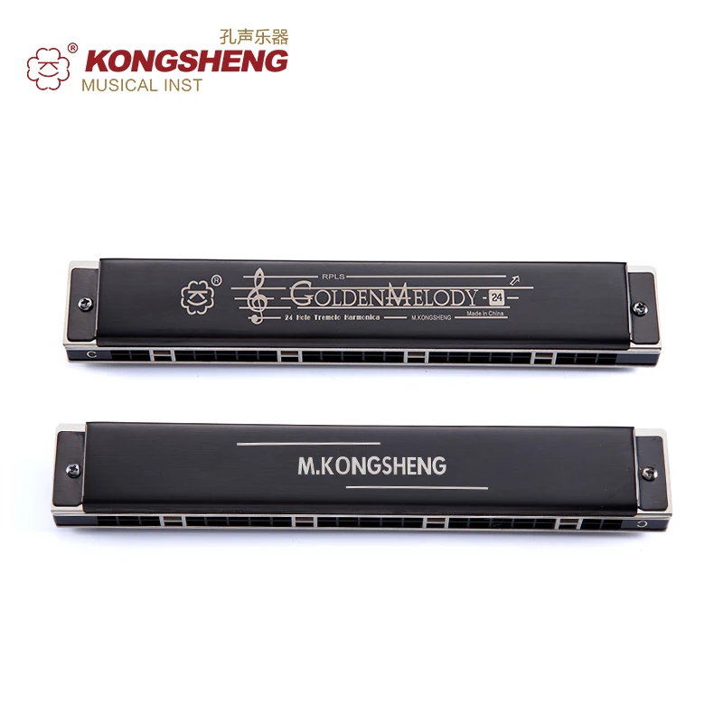 KONGSHENG 24 Holes harmonica professional performance Mouth Organ Woodwind Instruments igh quality Musical Key of C/D/E/F/G/A/B