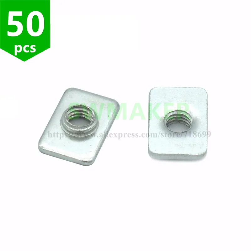 SWMAKER 50pcs Zinc Coated M5 T Nut for 2020 profile extrusion CNC Reprap 3D printer