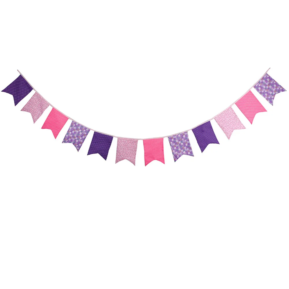 3.5M Multicolor tkanina trznadel 12 Fishtail flagi dekoracje weselne Banner Home Baby Shower Carnival Garland — zdjęcie 5