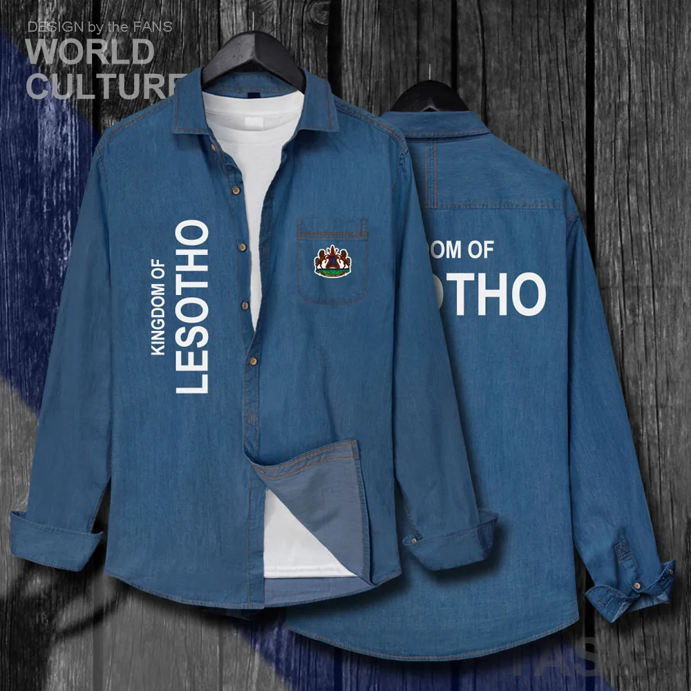 

Lesotho LSO Sotho Basotho LS Men Autumn Jacket Fashion Turn-down Collar Jeans Shirt Long Sleeve Cowboy Casual Coat Clothes 20