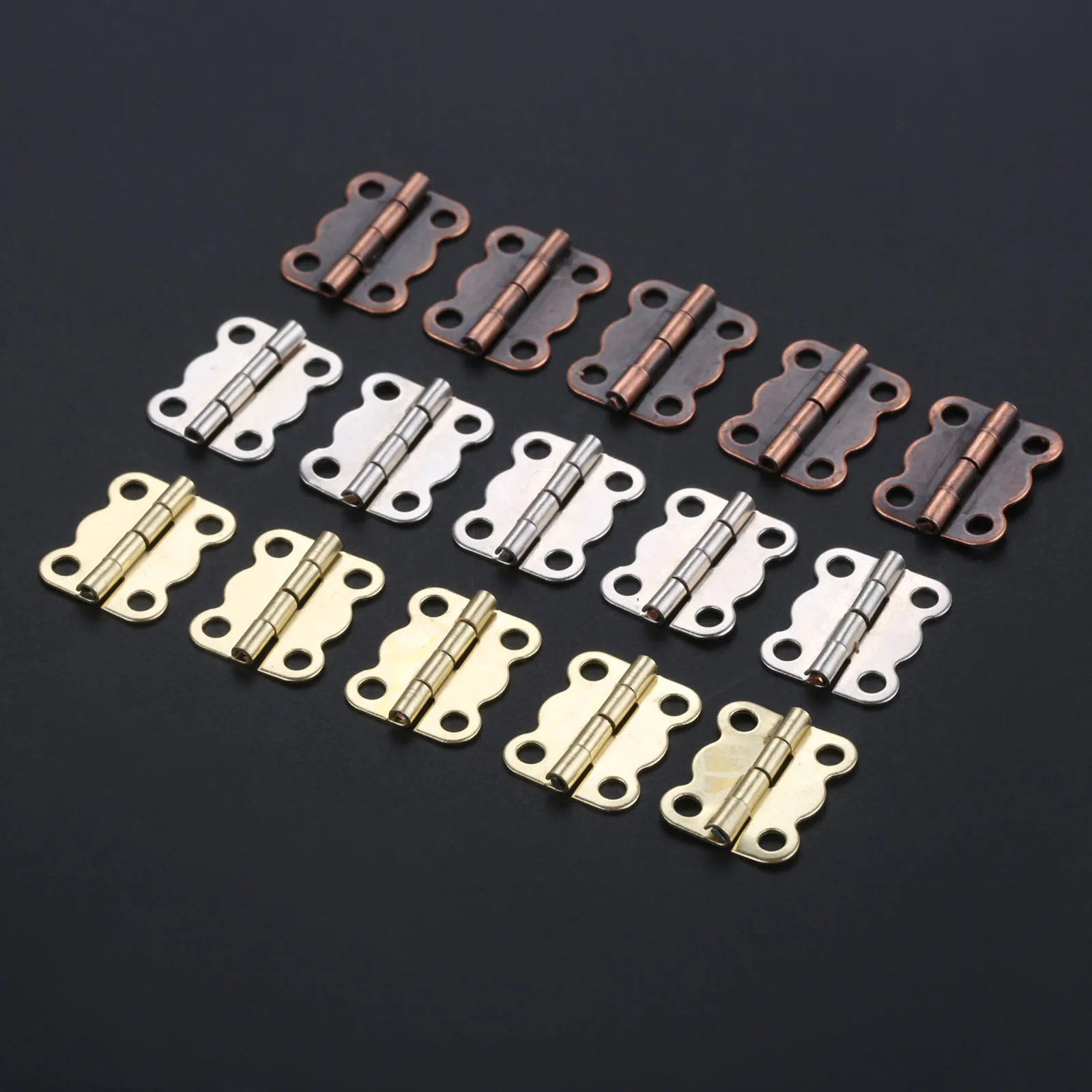 

50Pcs 16*12mm Cabinet Door Luggage Hinge Butterfly Metal Cabinet Door Luggage Furniture Hinge 4 Holes Decor Antique Vintage