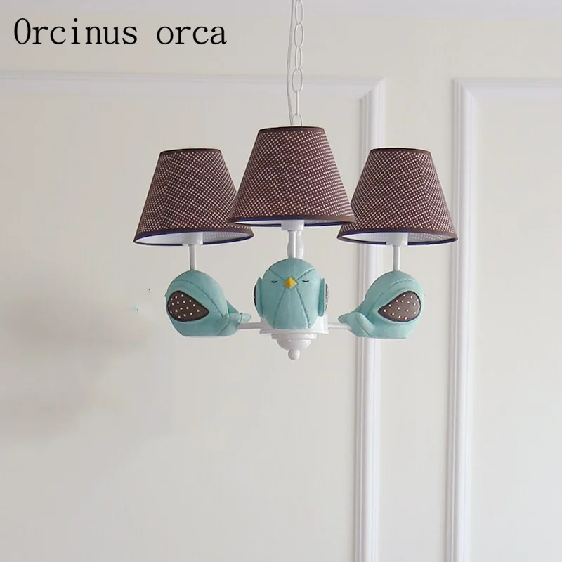 

American simple birds children's chandeliers boys girls bedrooms children's rooms Nordic resin sculpture cartoon chandeliers