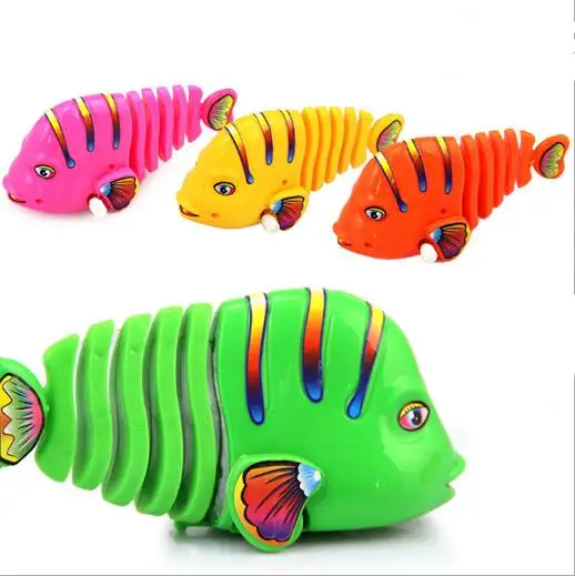 

Plastic Mini Coloful Swing Fish Wind Up Clockwork Toy for Kids Play Mechanical Cognitive Ealry Educational Toy Children Gift YH1