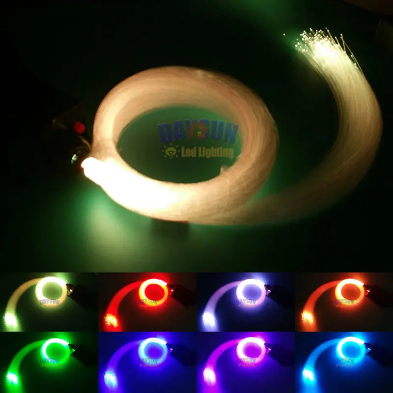 

2016 New DIY Ceiling Lamp 16W RGB LED Fiber Optic Star Ceiling Light +4 Keys RF Remote Control + Cable 200pcs 2m Decoration