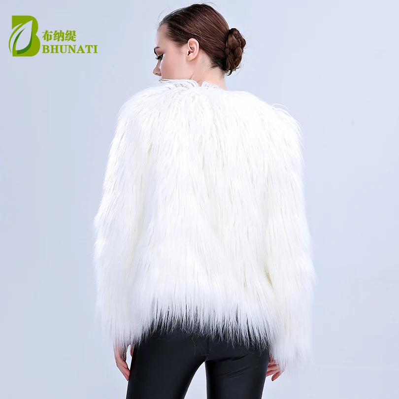 خواتین کی غلط فر ایل ای ڈی لائٹ کوٹ کرسمس کے ملبوسات Cosplay Fluffy Fur Jacket Outwear Winter Warm Festival Party Club Overcoat