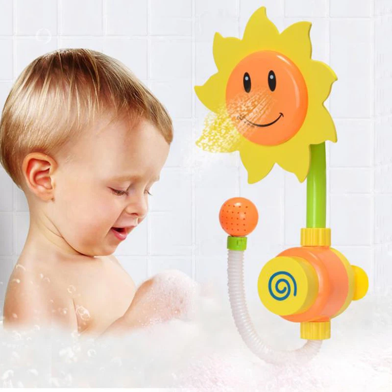 Baby Bathroom Bathtub Toy Sunflower Sprinkler Water Shower Spray Swimming Pool Novel Summer Tool Kids Baby Gift