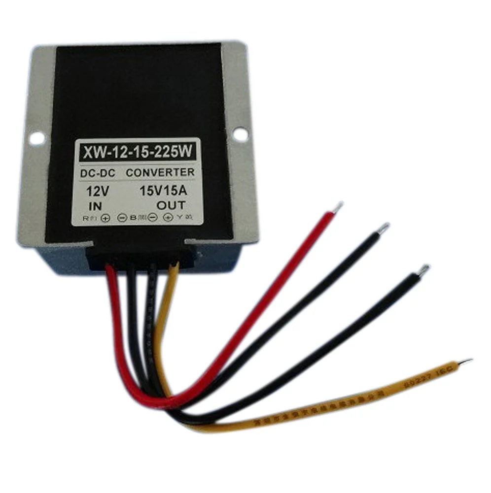 High Quality DC12V(9-12V)  Step Up To 15V 15A 225W Power Adaptor Supply Converter Boost Waterproof Regulator Module