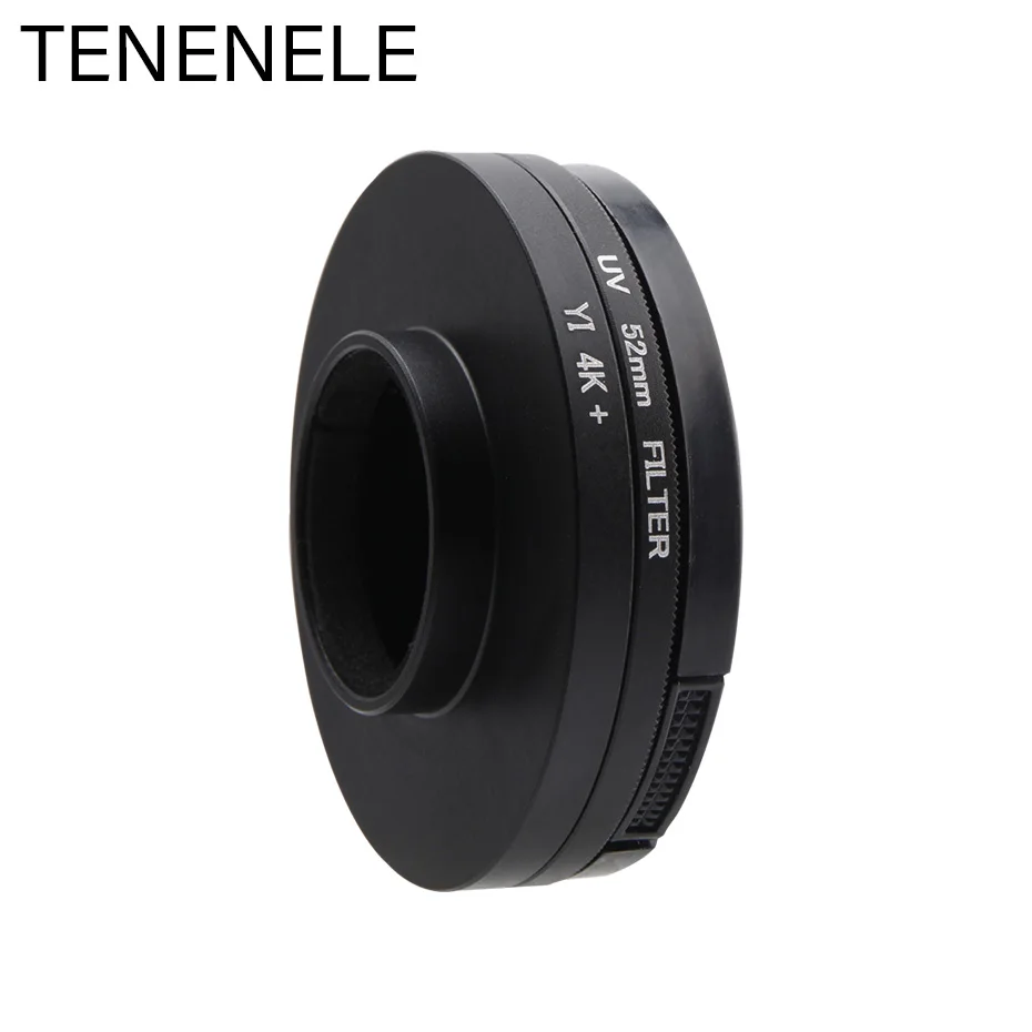 TENENELE 52mm XiaoYi I Filtri Della Fotocamera Cap + Filtro UV + Anello Adattatore Set Per Xiaomi Yi Lite 4 k plus + di Azione di Sport Della Macchina Fotografica Accessori