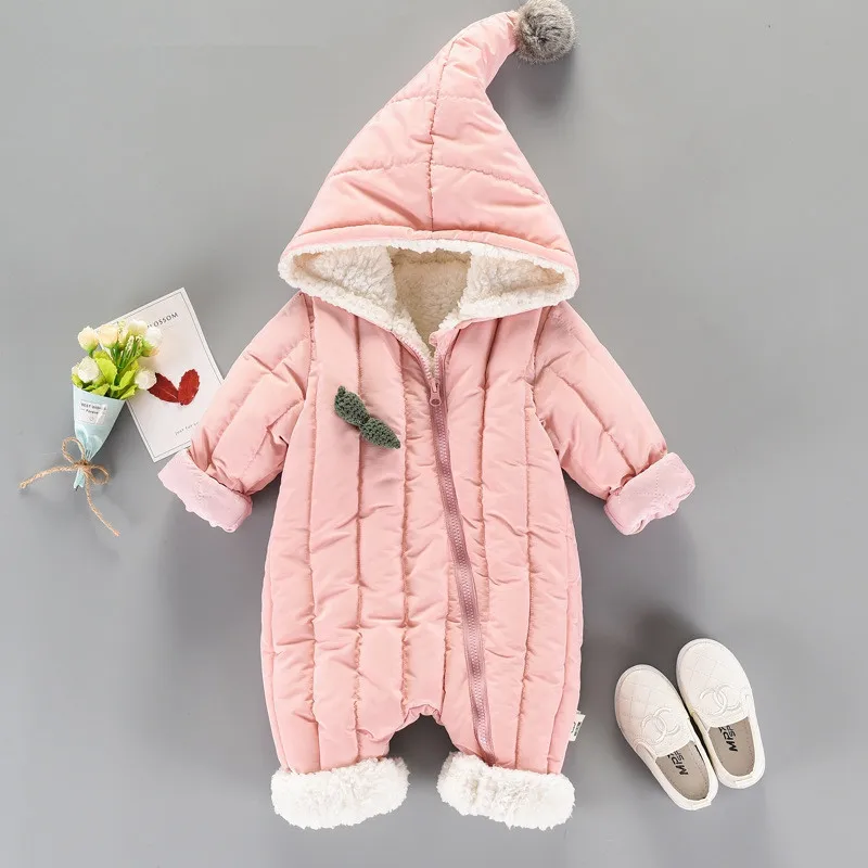 Baby Snowsuit Winter Infant Boys Girls Jumpsuit Thick Rompers Newborn Toddler Baby Overalls Clothes Hooded Warm Outdoor Clothing