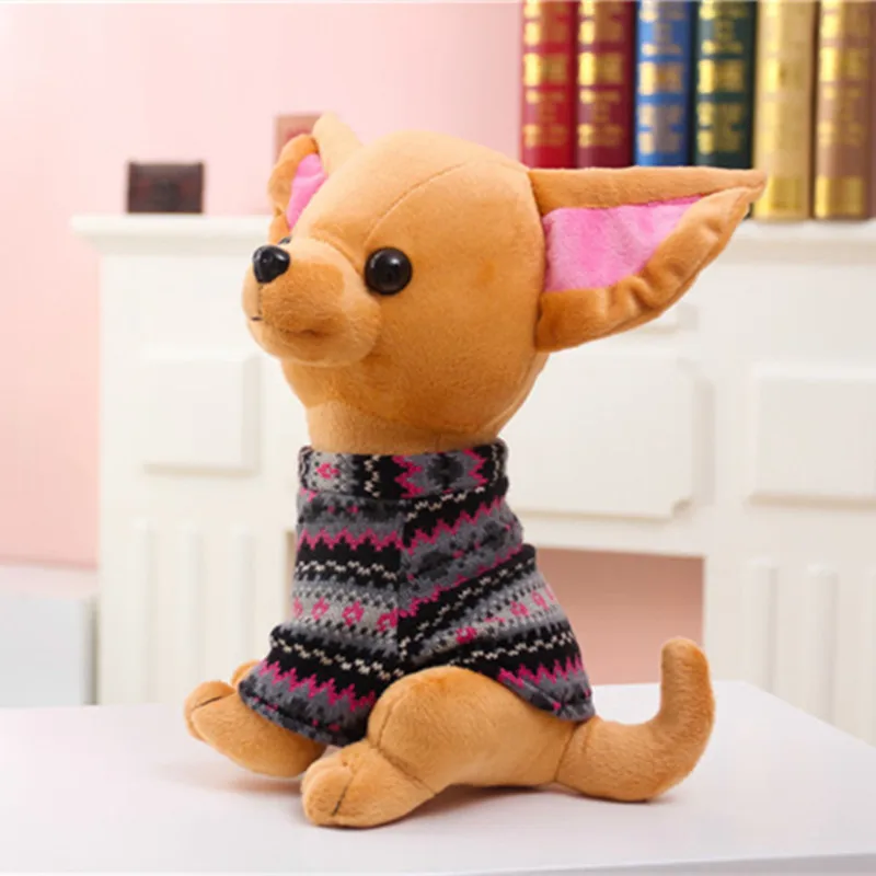 Miaoowa 1pc 25cm Cute Chihuahua Plush Toy Kids Toy Stuffed Creative Animal Doll Simulation Birthday Gift for Girls & Kids